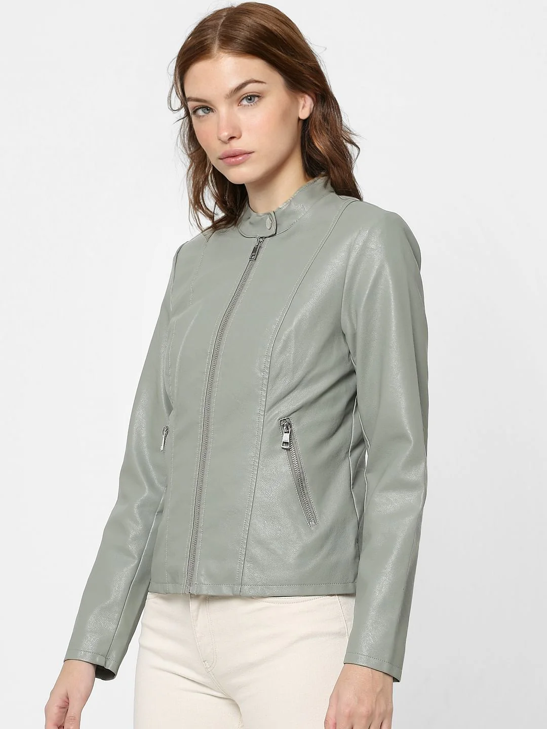 Green Faux Leather Jacket - Image 4