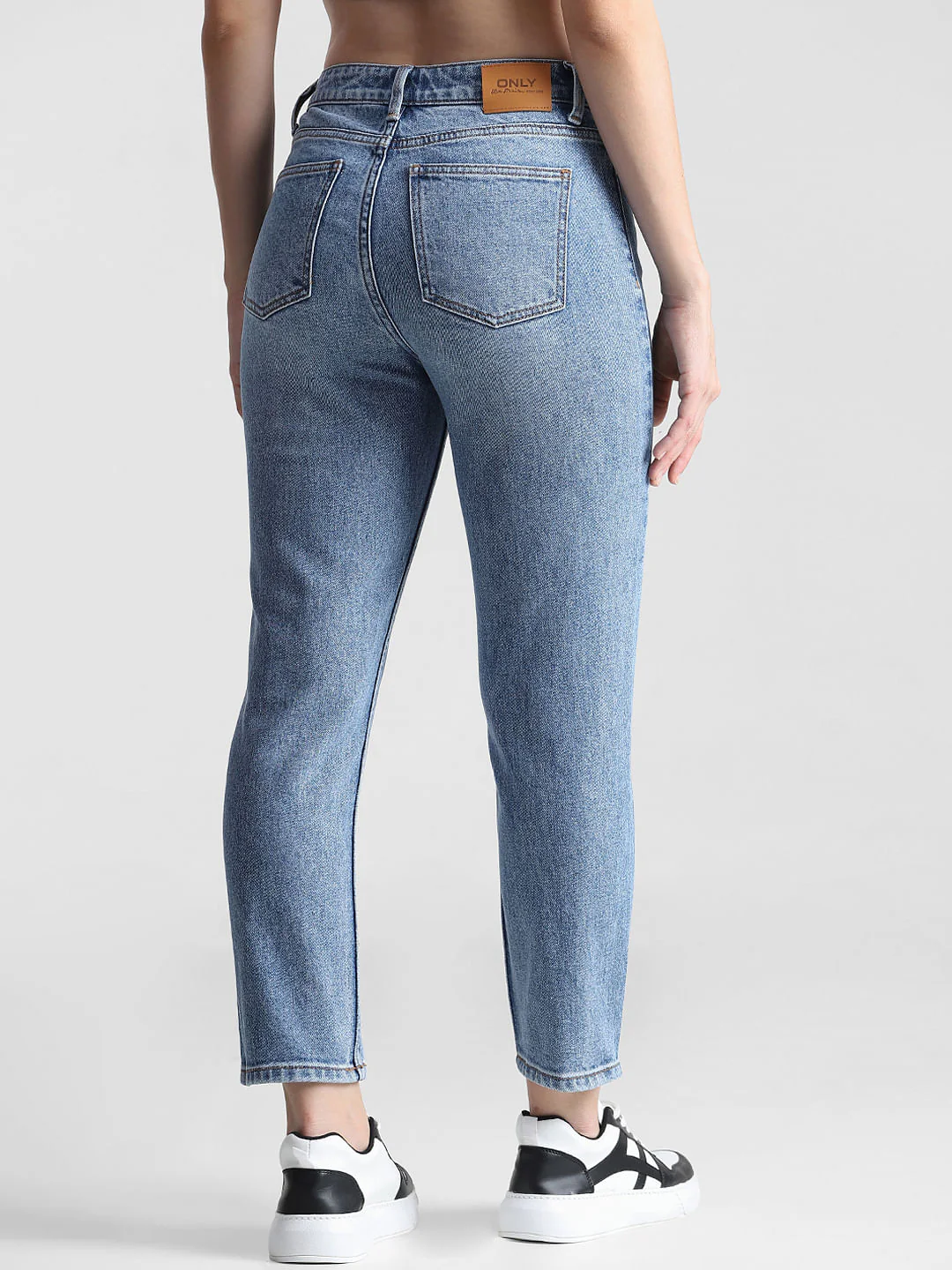 Light Blue High Rise Mom Fit Jeans - Image 5