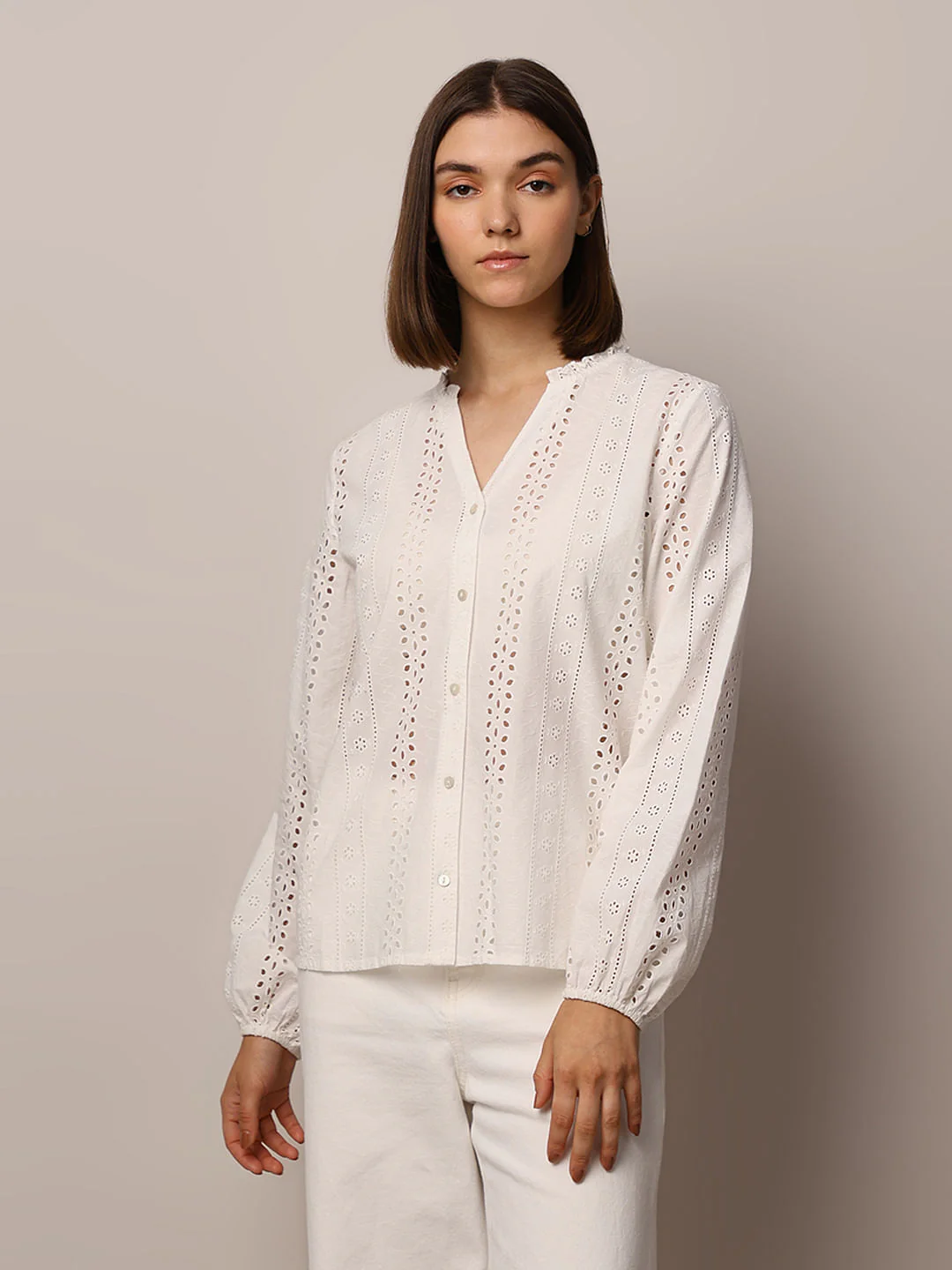 White Embroidered Shirt - Image 3