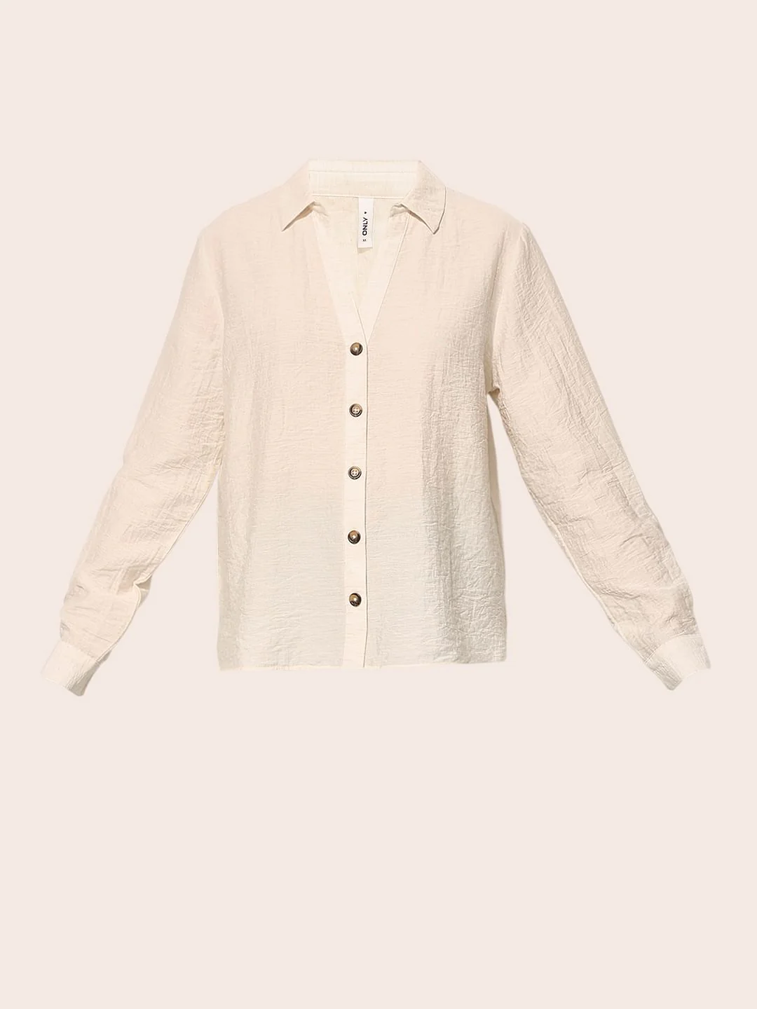 White Linen Blend Fold Up Shirt - Image 7