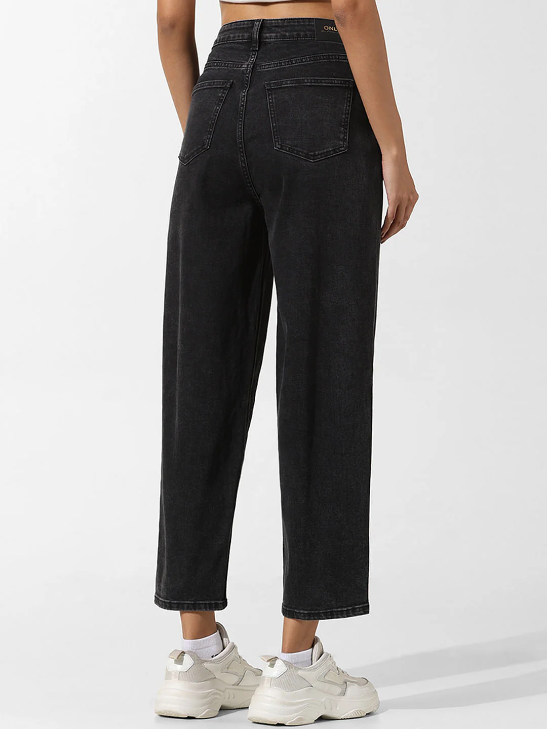 Black High Rise Straight Fit Jeans - Image 5