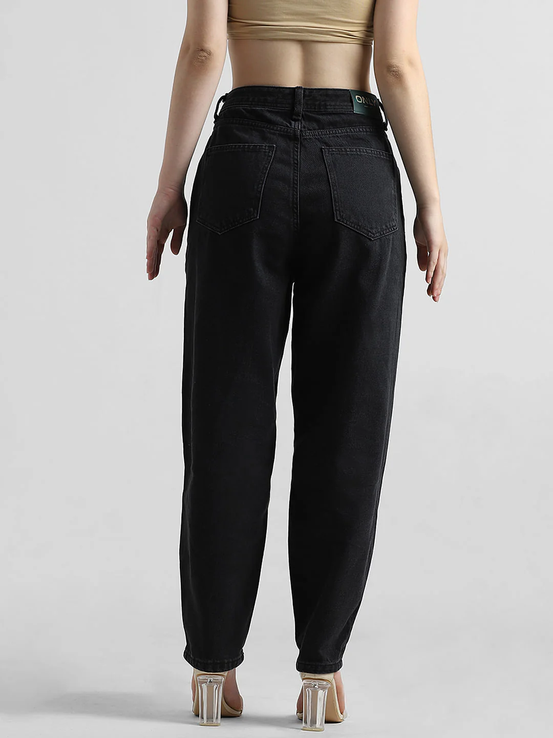 Black High Rise Pintuck Baggy Jeans - Image 6