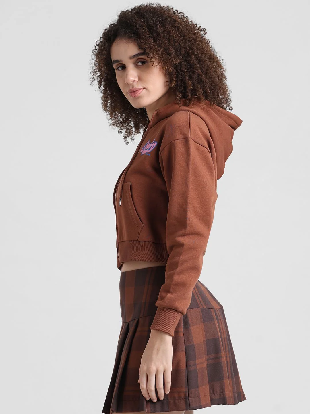 Brown Zip-Up Hooded Sweatshirt - Image 5