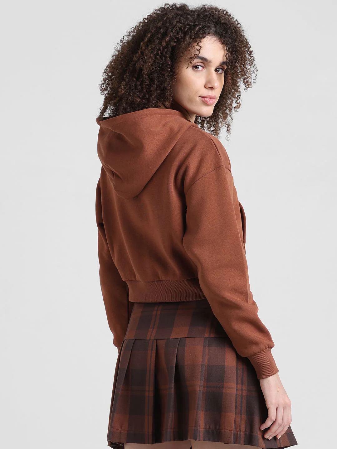 Brown Zip-Up Hooded Sweatshirt - Image 6