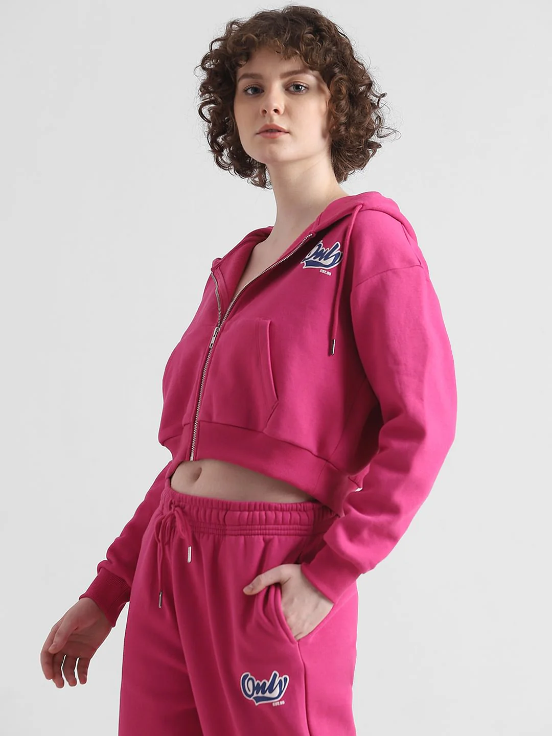 Pink Relaxed Fit Zipped Hoodie - Image 3