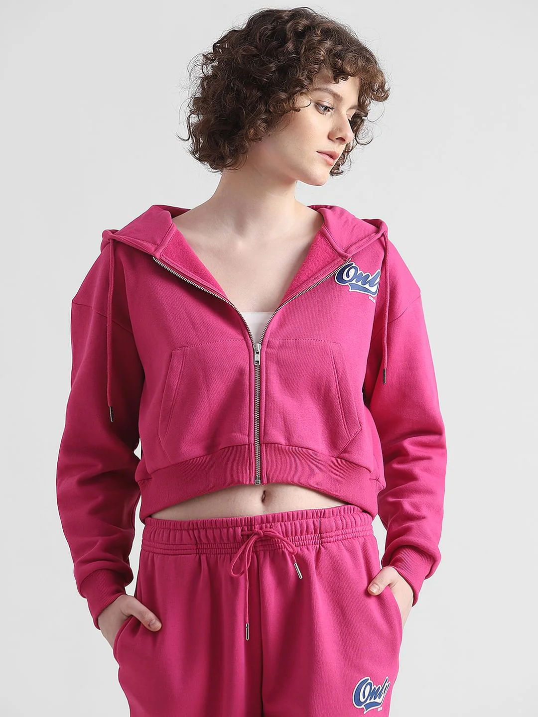 Pink Relaxed Fit Zipped Hoodie - Image 5