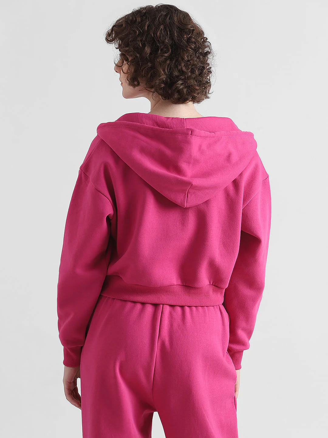 Pink Relaxed Fit Zipped Hoodie - Image 6