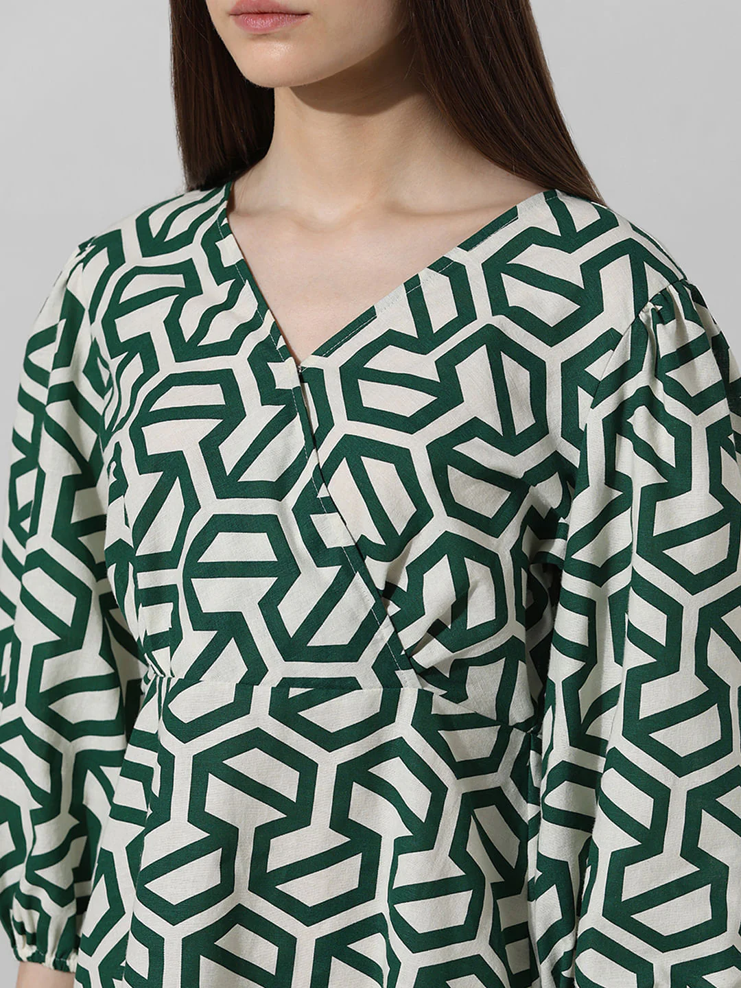 White Abstract Print Mini Dress - Image 4