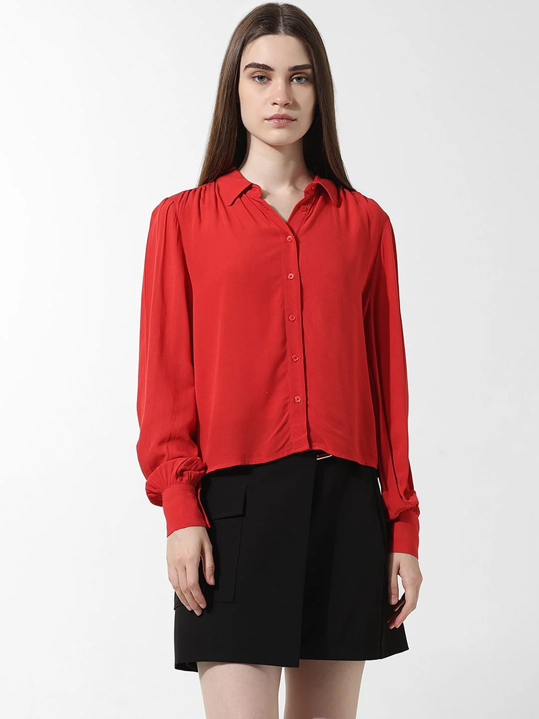 Red Puff-Sleeves Top - Image 3