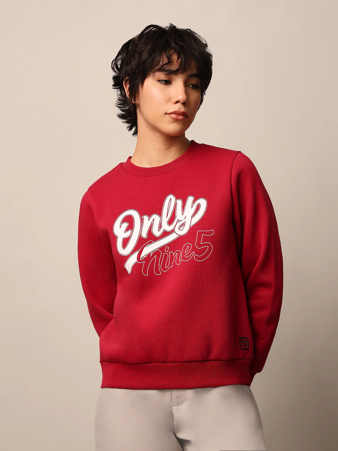 Dark Red Printed Sweatshirt - Image 3