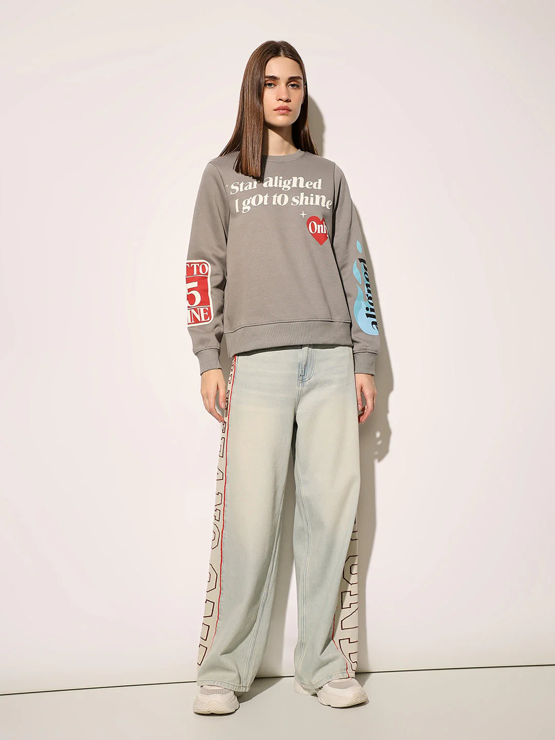 Grey Printed Sweatshirt - Image 2