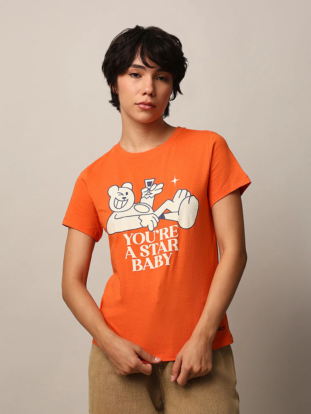 Orange Graphic Print T-Shirt - Image 3