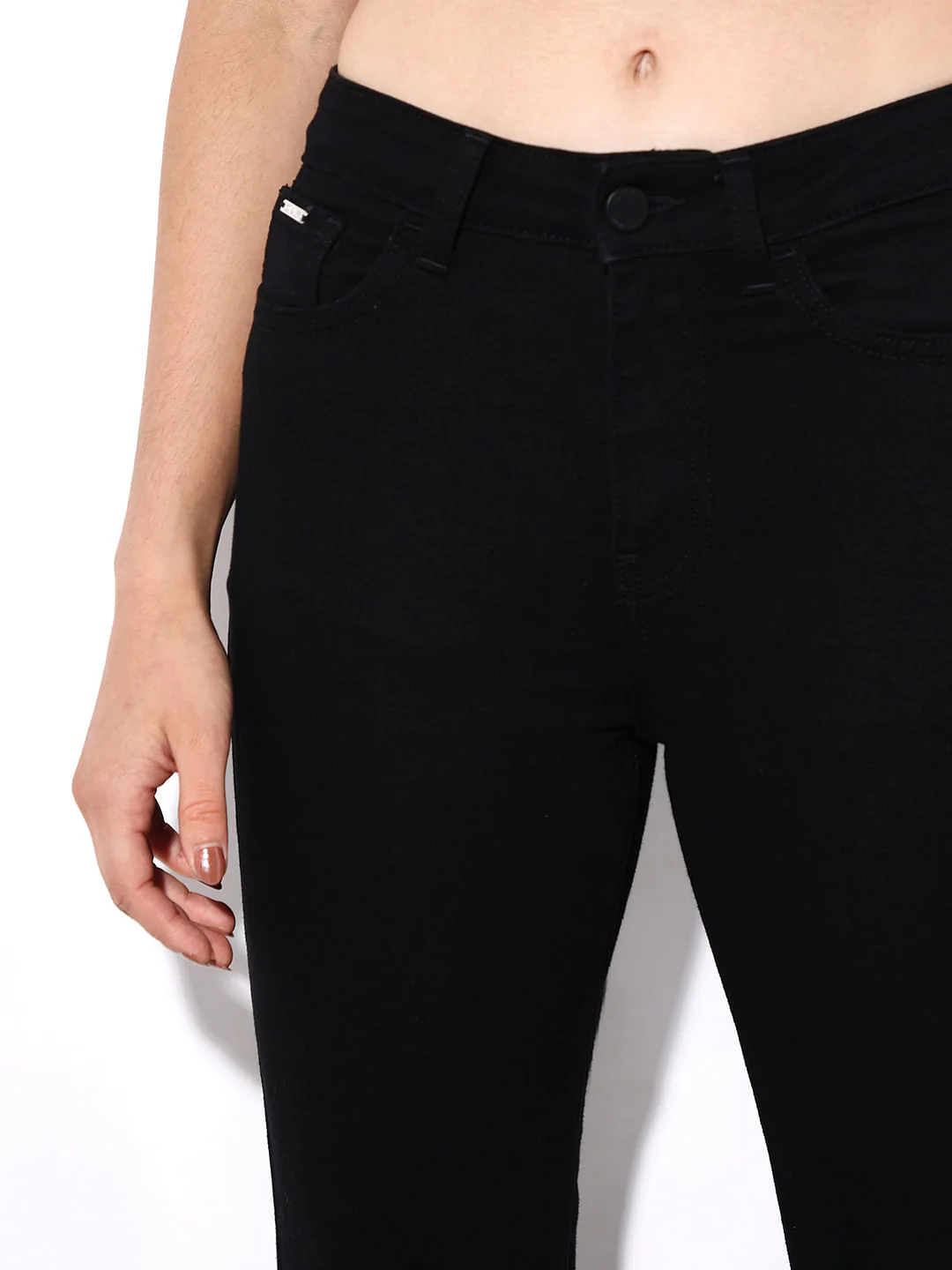 Black Mid Rose Flora Flared Jeans - Image 3