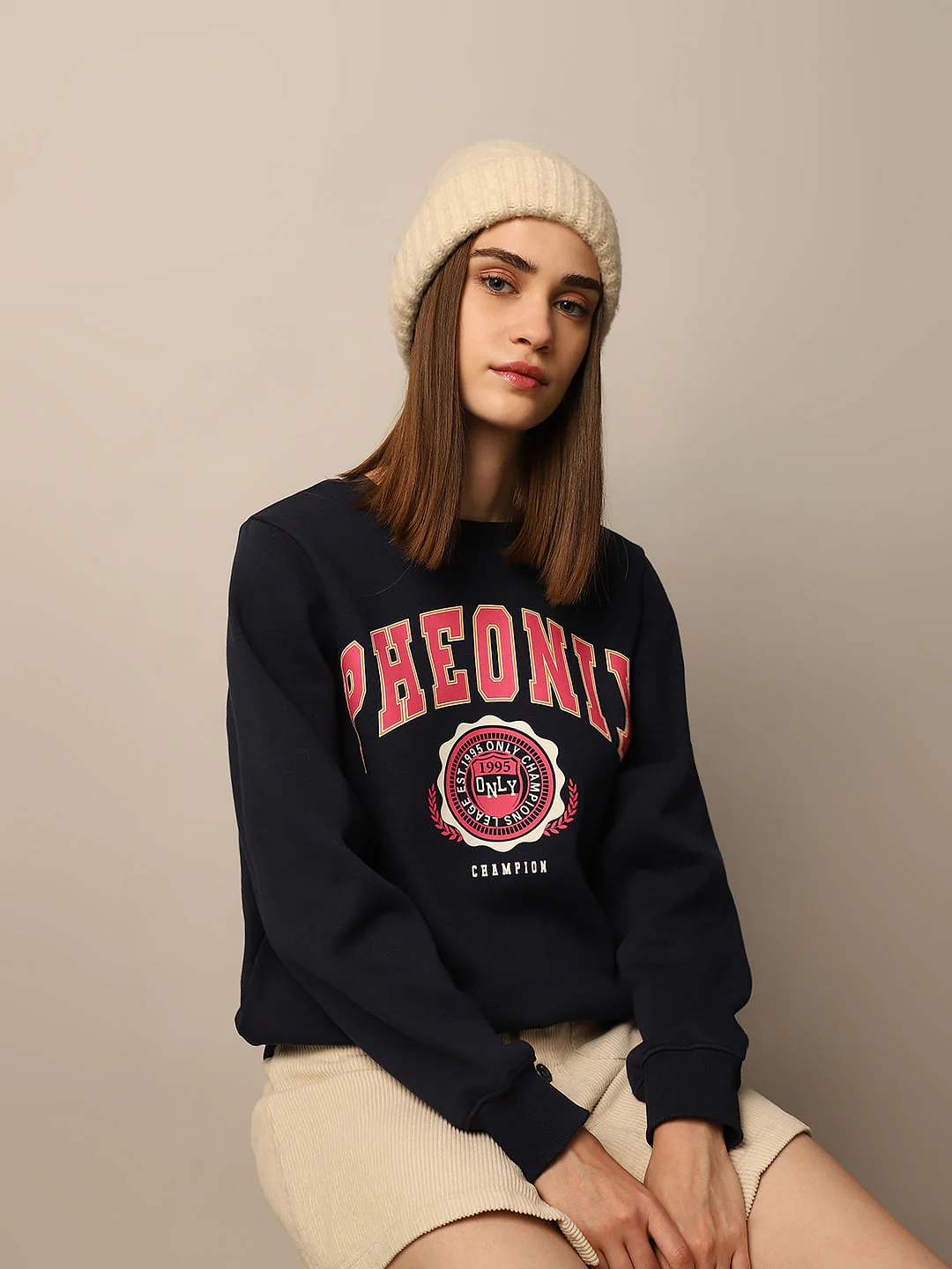 Blue Printed Sweatshirt