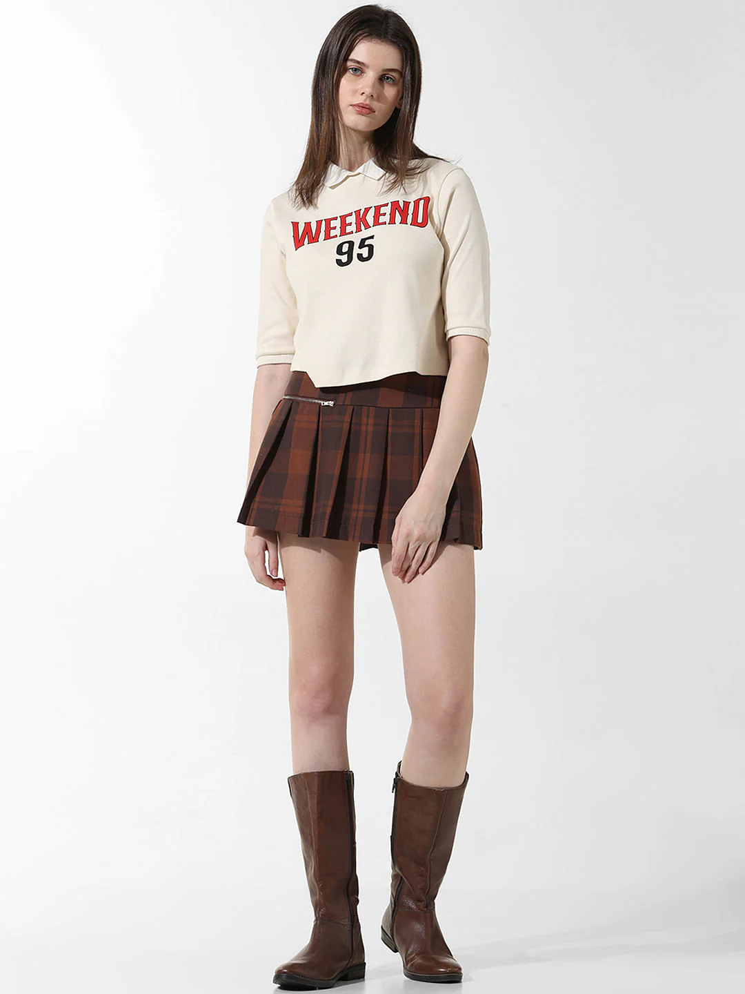 Cream Printed Polo T-Shirt - Image 3