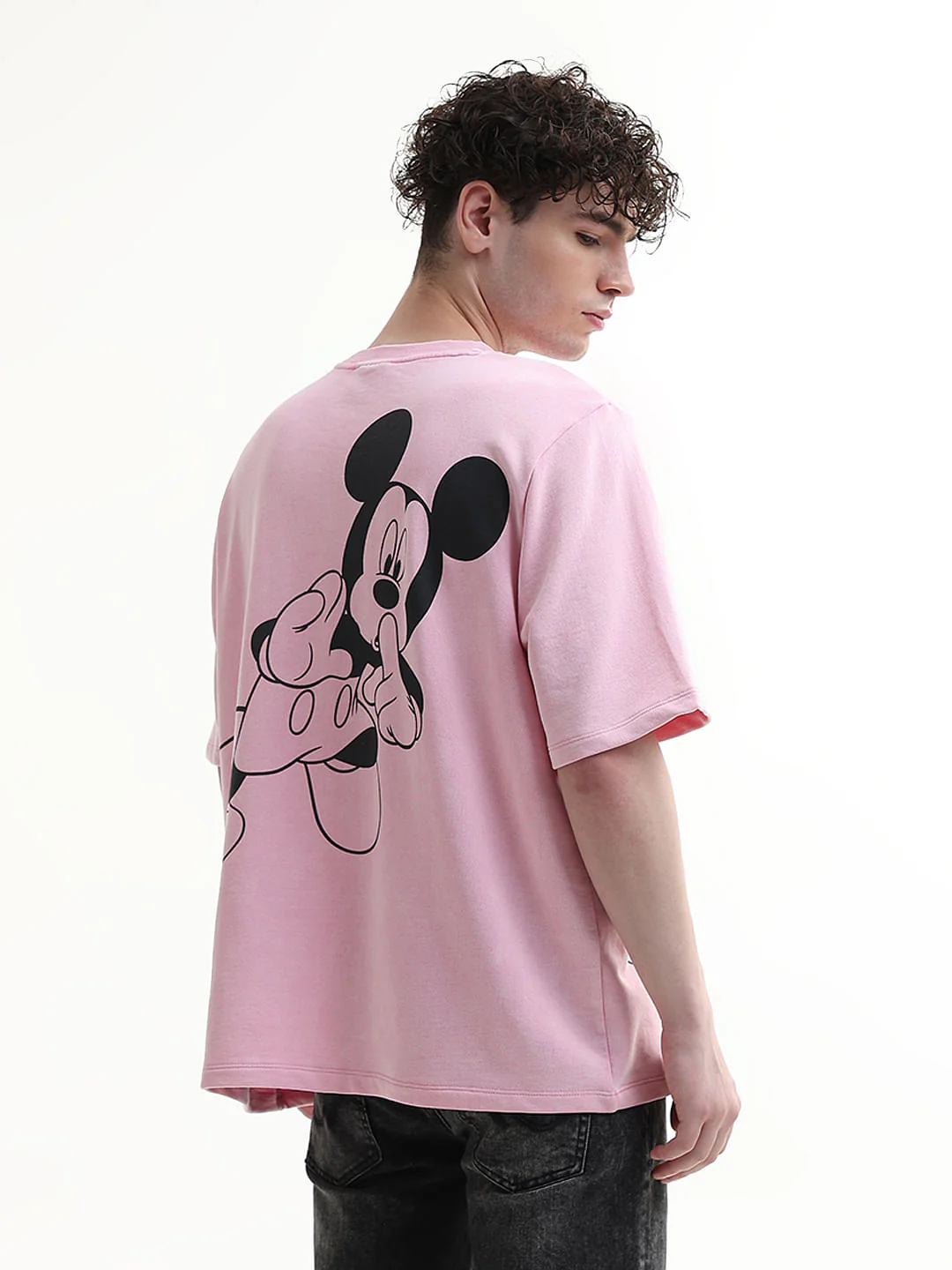 Mickey Pink Printed Unisex Oversized T-Shirt - Image 16