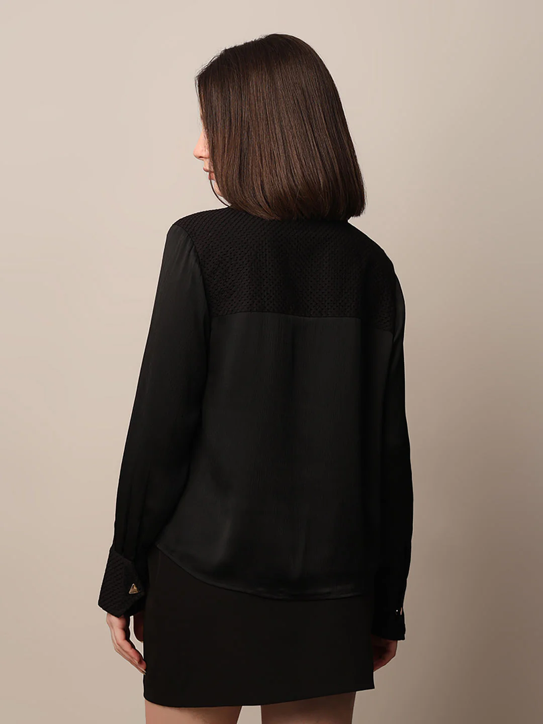 Black Textured Weave Shirt - Image 6