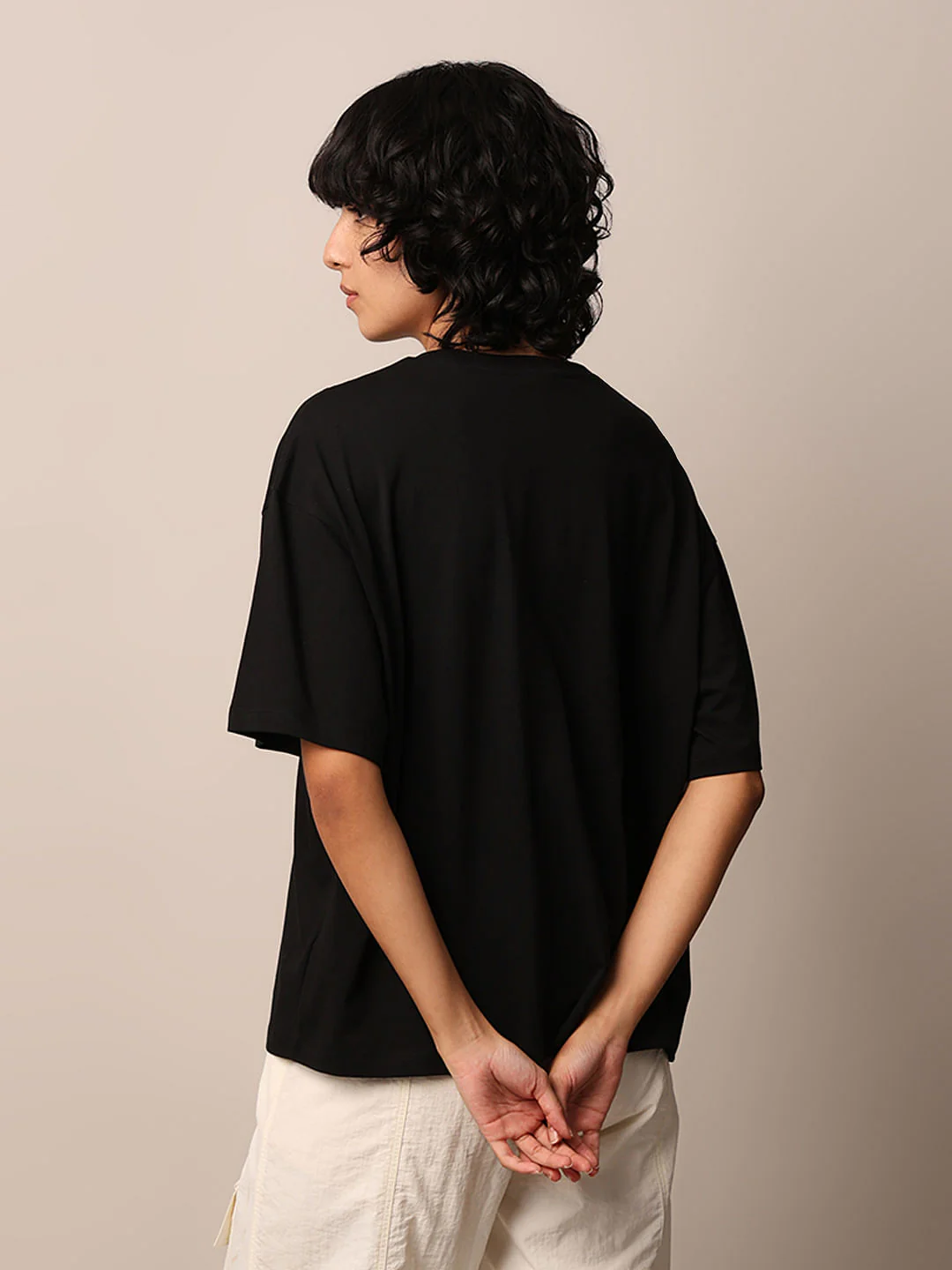 Black Graphic Print Oversized T-Shirt - Image 6