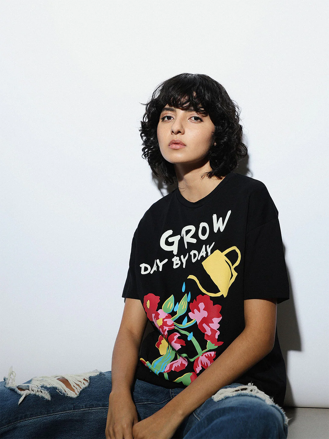 Black Graphic Print T-Shirt