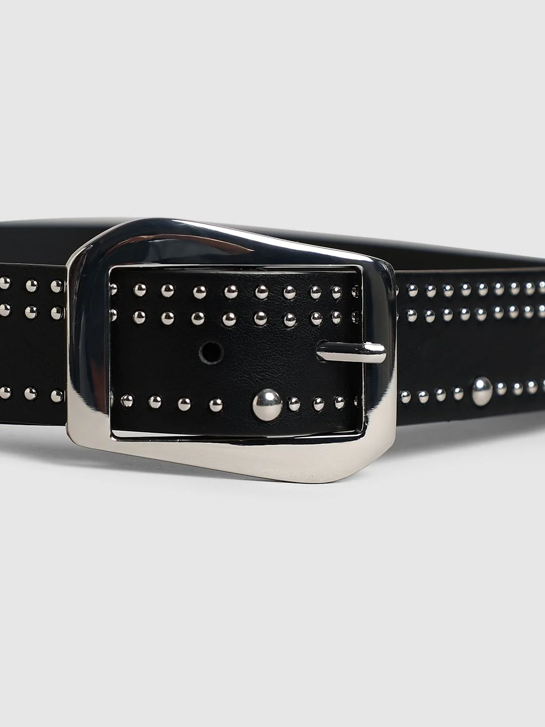 Black Stud Detail Belt - Image 3