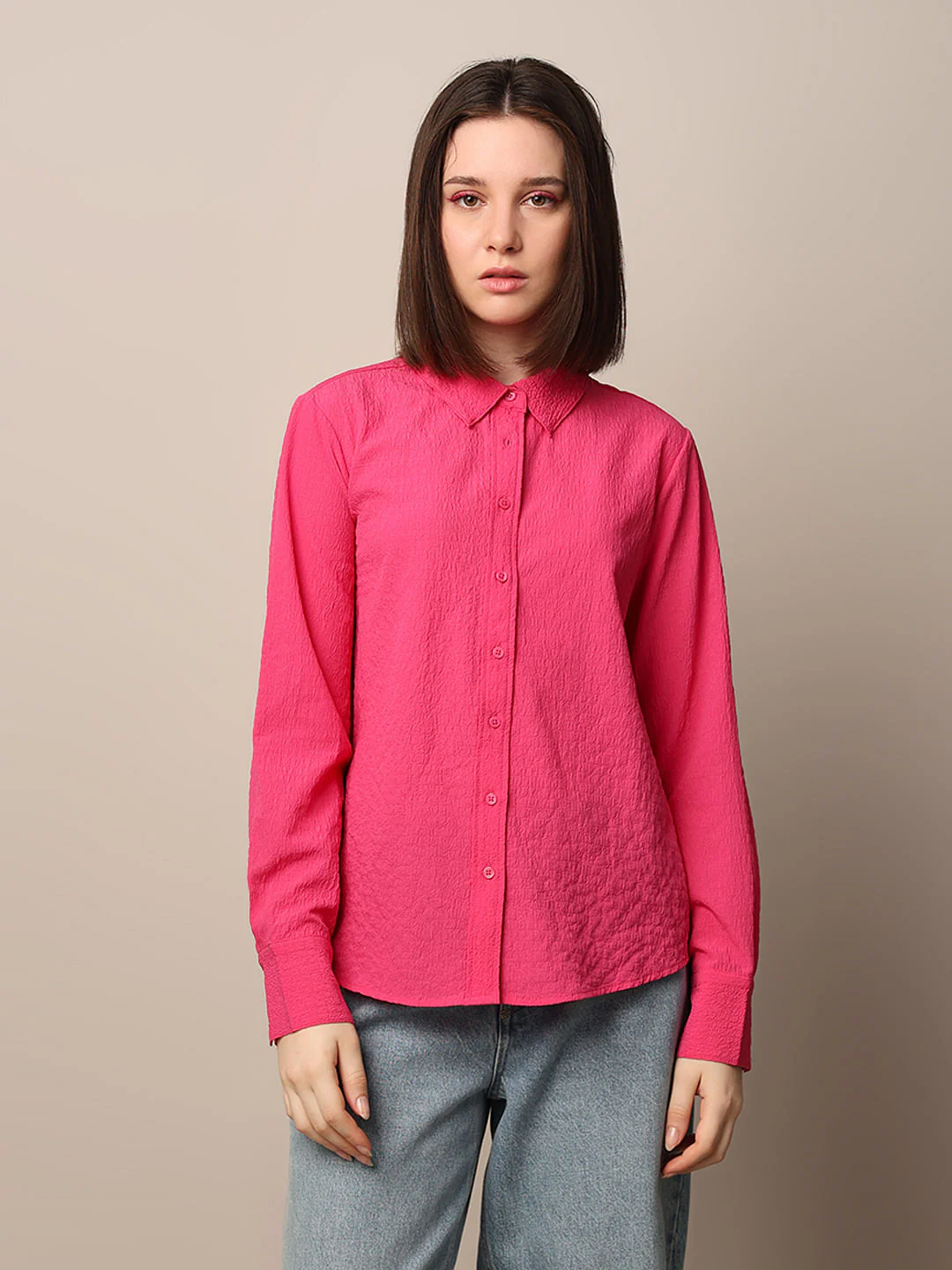 Pink Textured Shirt - Image 3