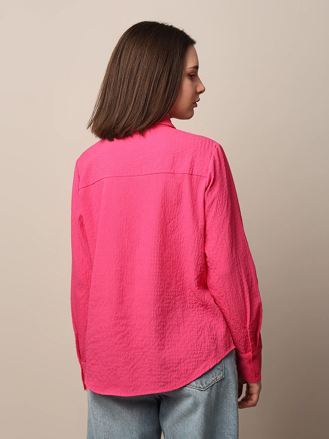 Pink Textured Shirt - Image 6