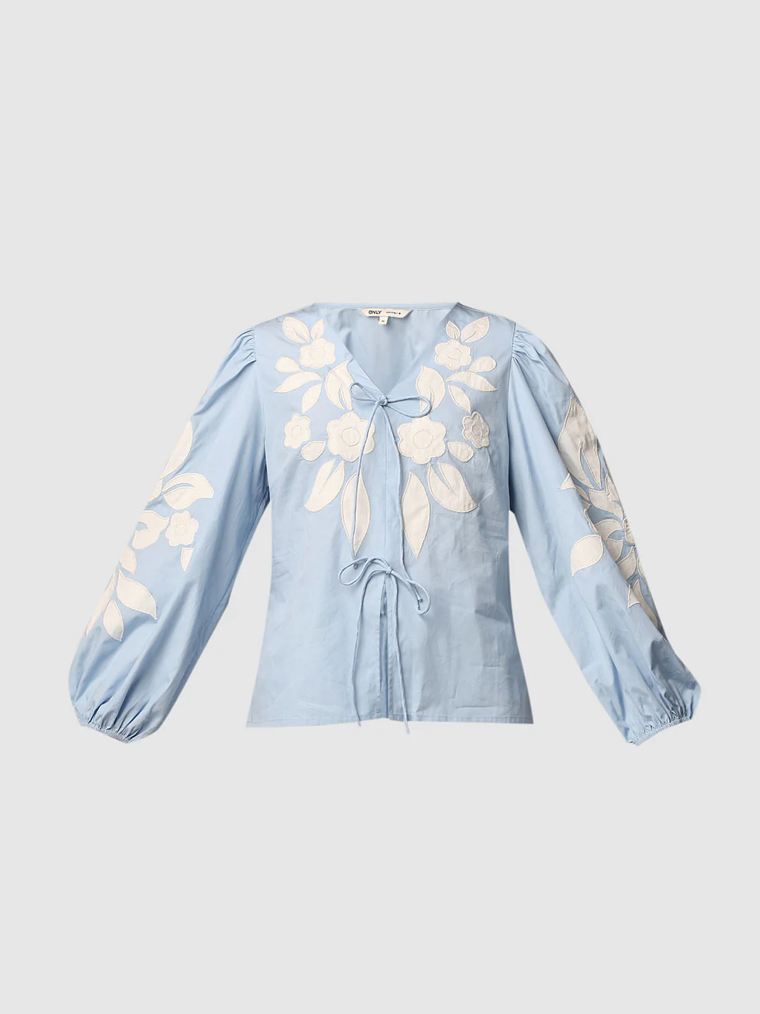 Blue Embroidered Cotton Top - Image 7