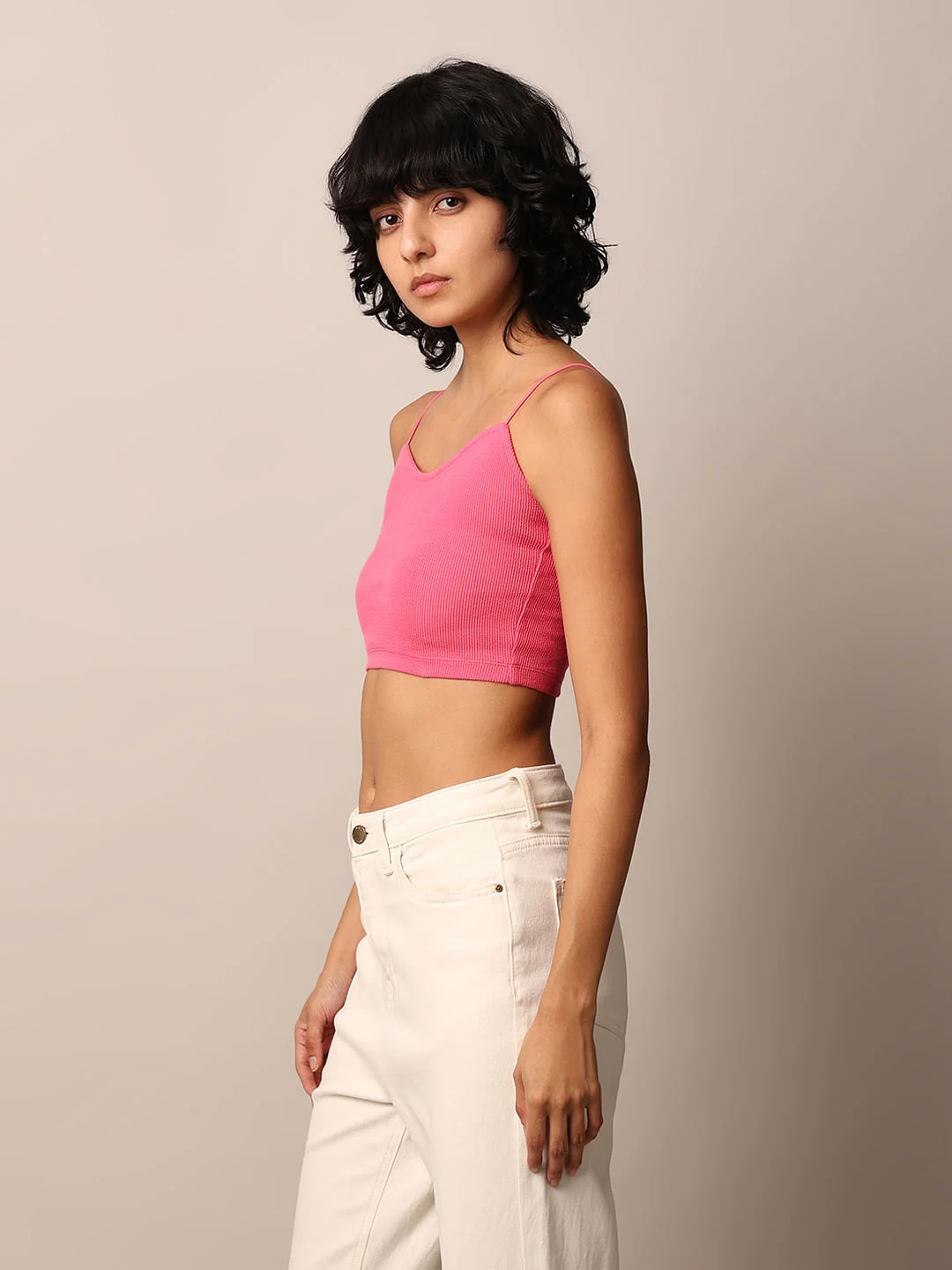 Pink Ribbed Bandeau Top - Image 5
