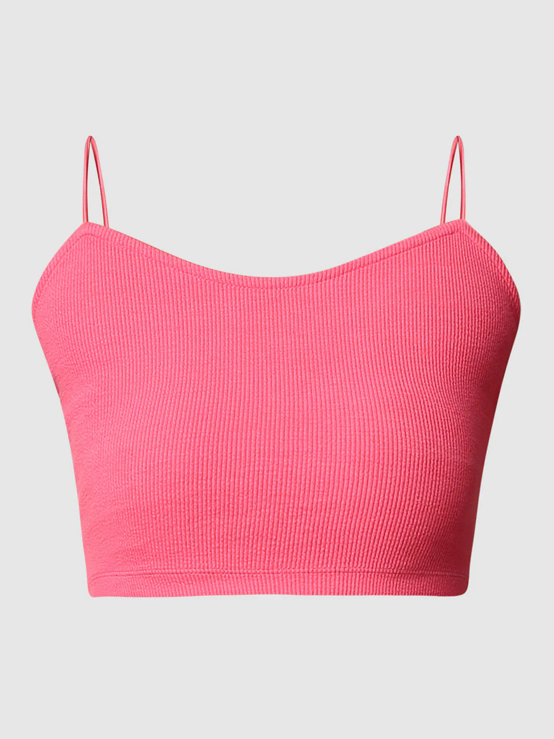 Pink Ribbed Bandeau Top - Image 7