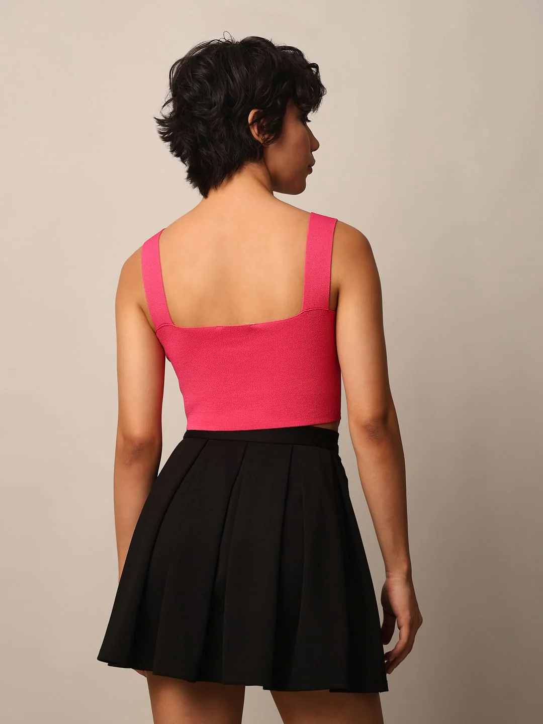 Pink Fine Knit Corset Top - Image 6
