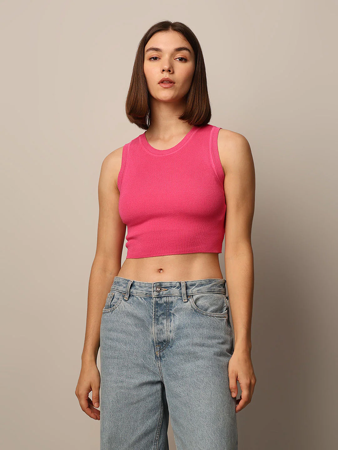 Pink Knitted Vest Top - Image 3