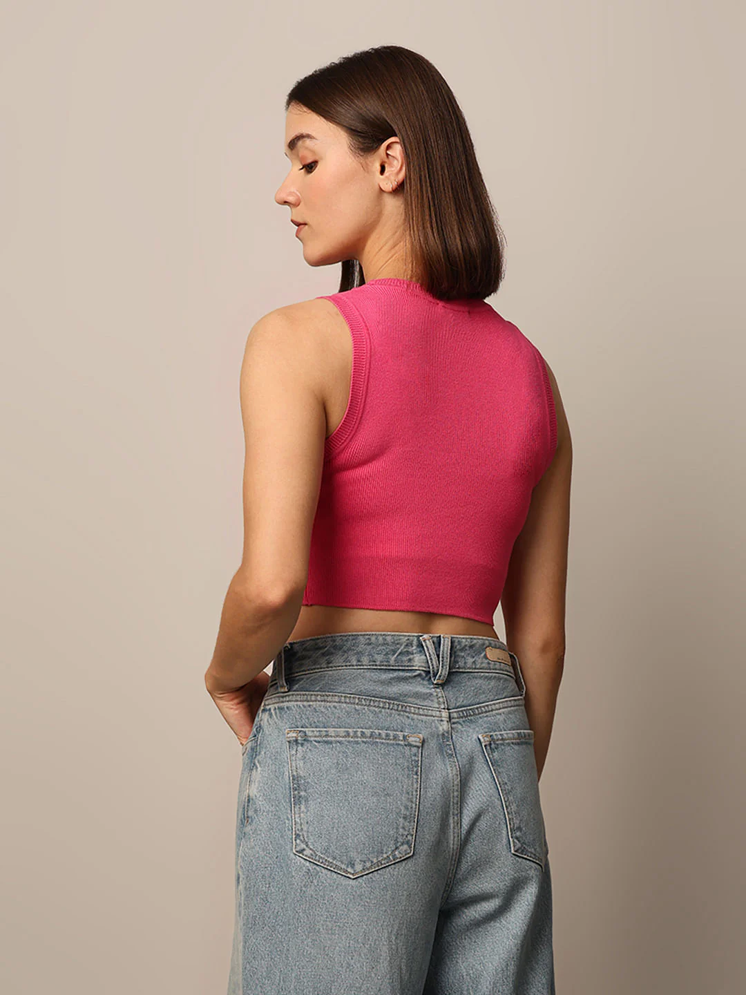 Pink Knitted Vest Top - Image 6