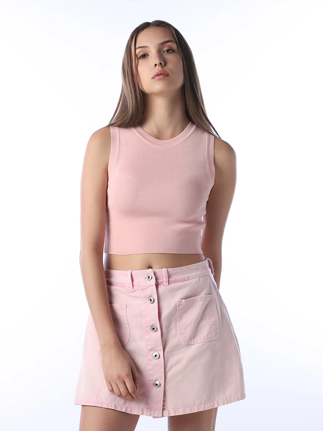 Fitted Knit Slim Fit Top - Image 3