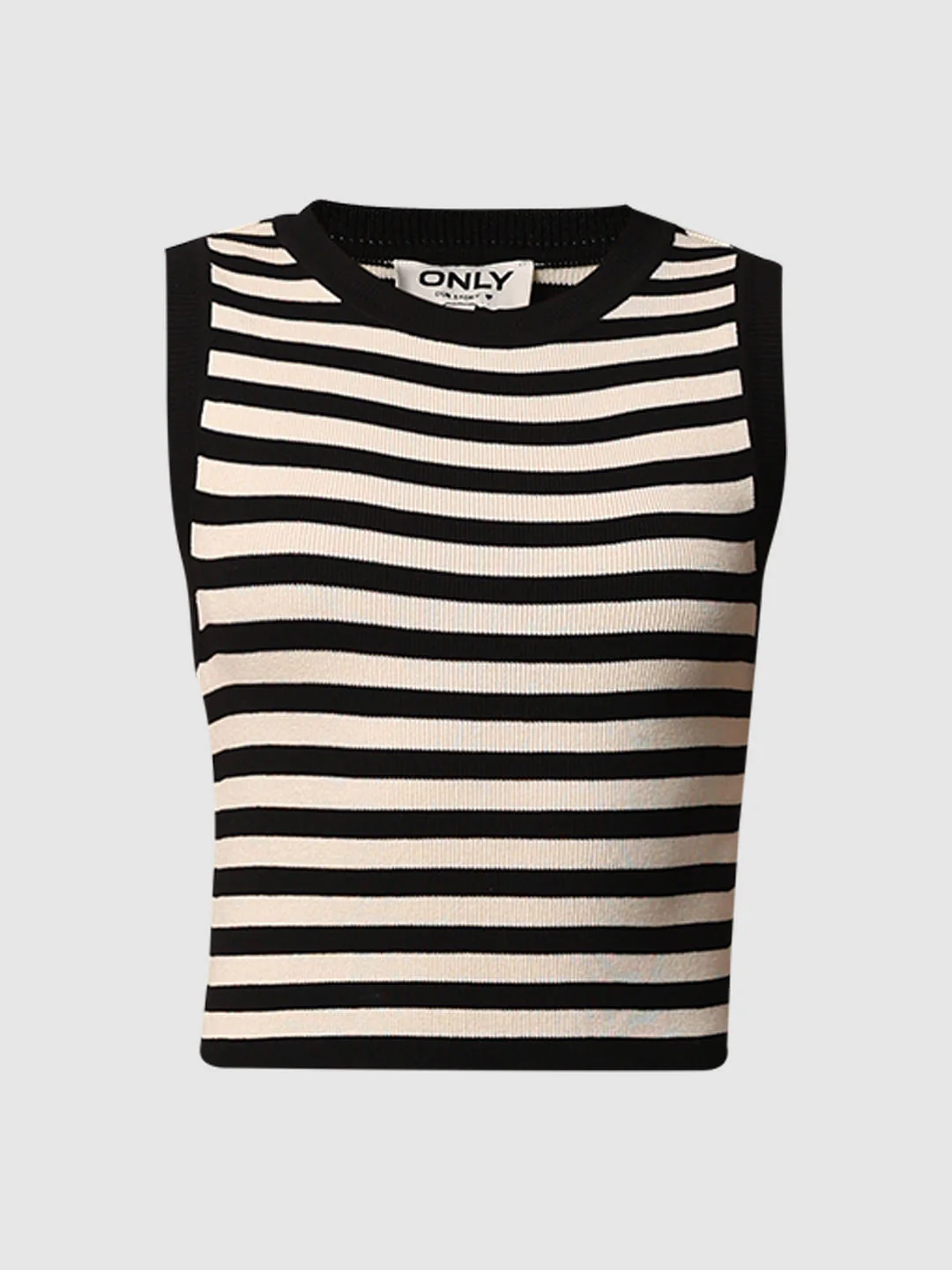 Black Striped Knitted Crop Top - Image 7