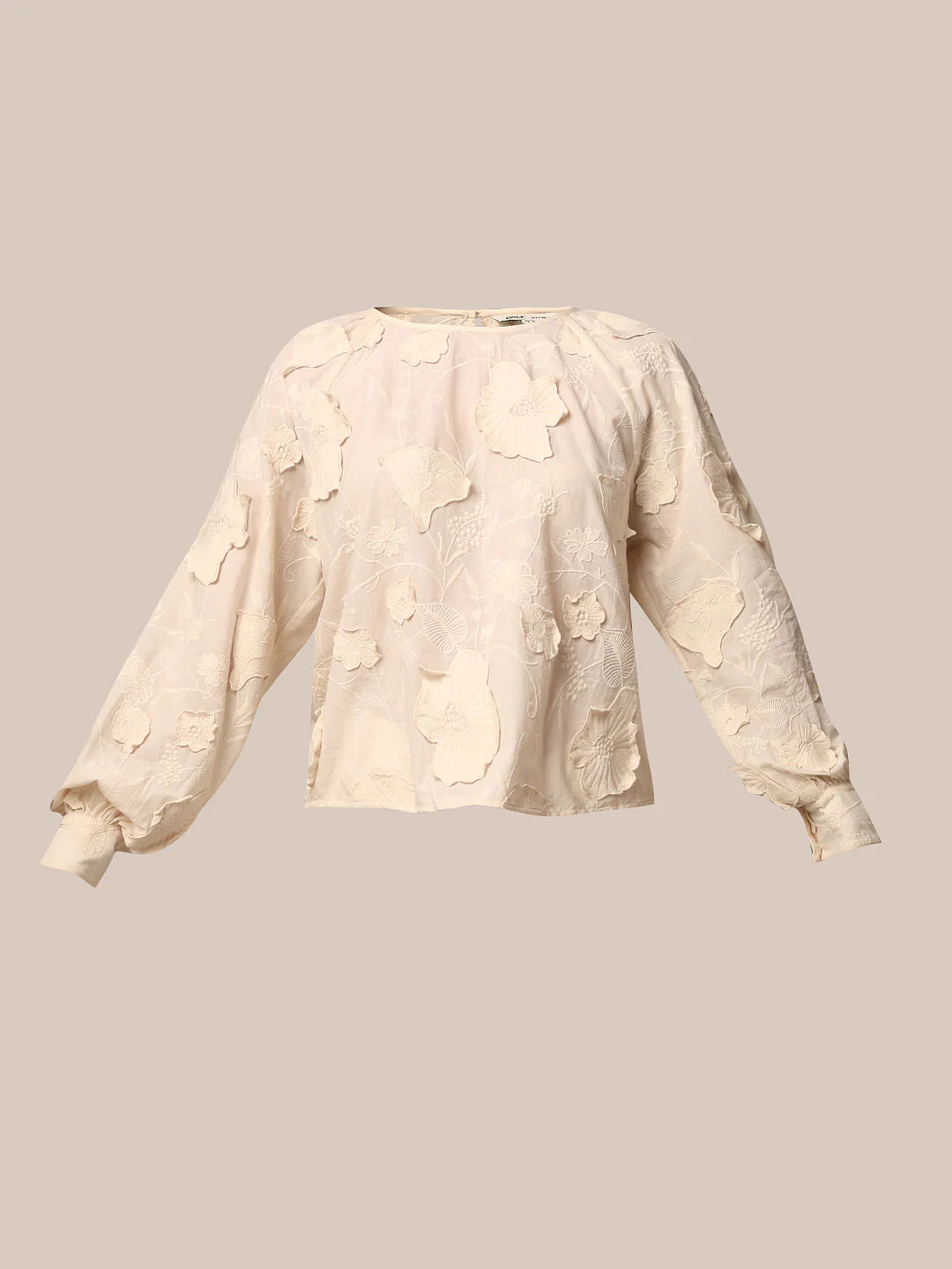 Ecru Beige Jacquard Top - Image 7