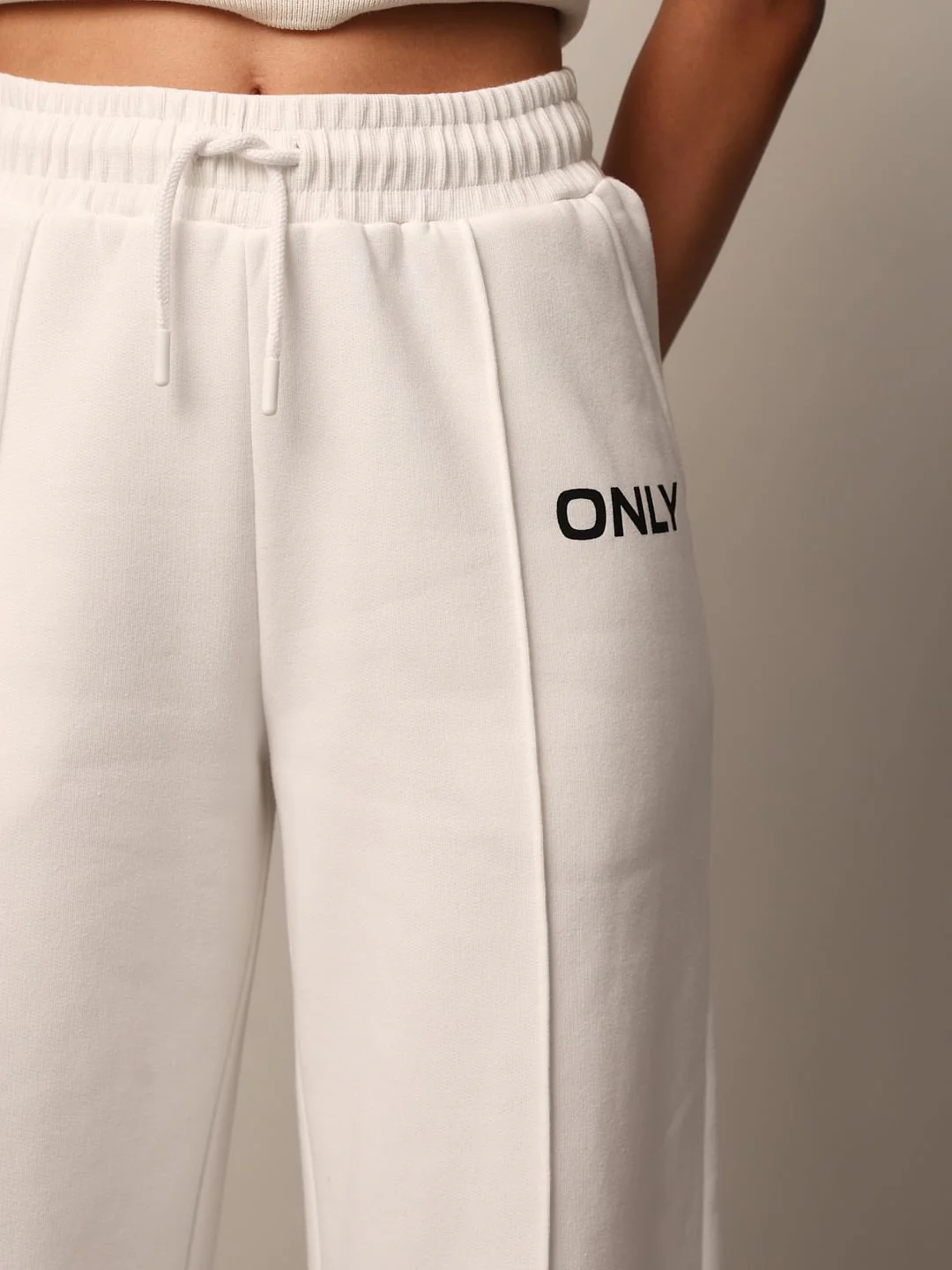 White Wide Leg Sweatpants - Image 3