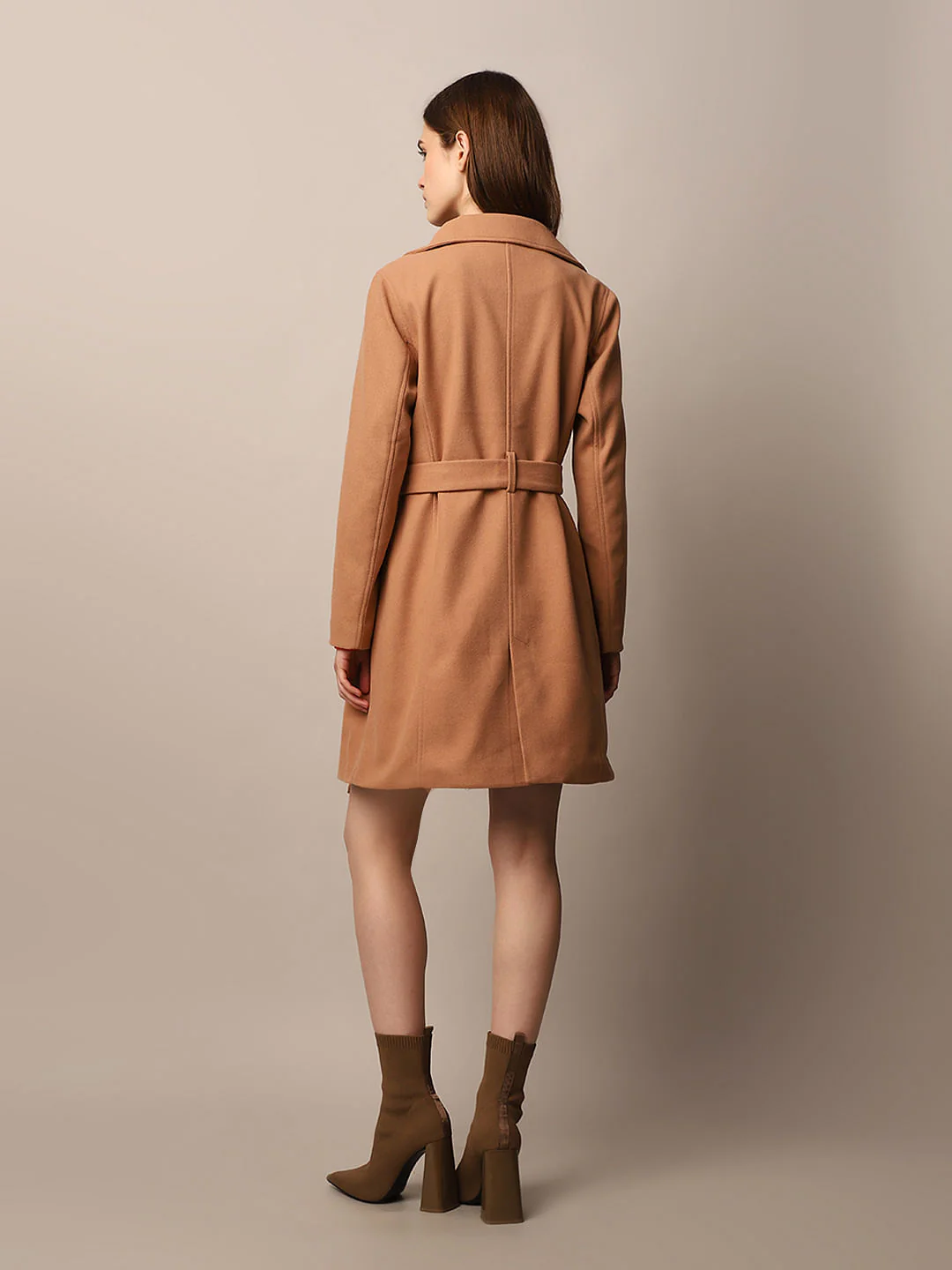 Brown Wrap Coat - Image 6