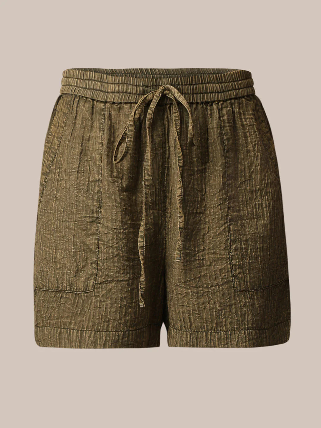 Dark Olive Co-Ord Set Pull On Shorts - Image 6