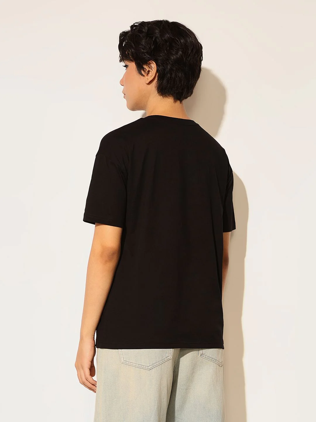 Black Embellished Text T-Shirt - Image 6