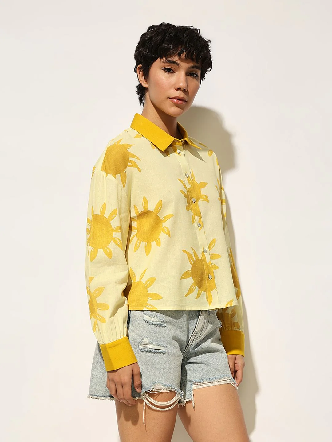 Yellow Printed Cotton Shirt - Image 5