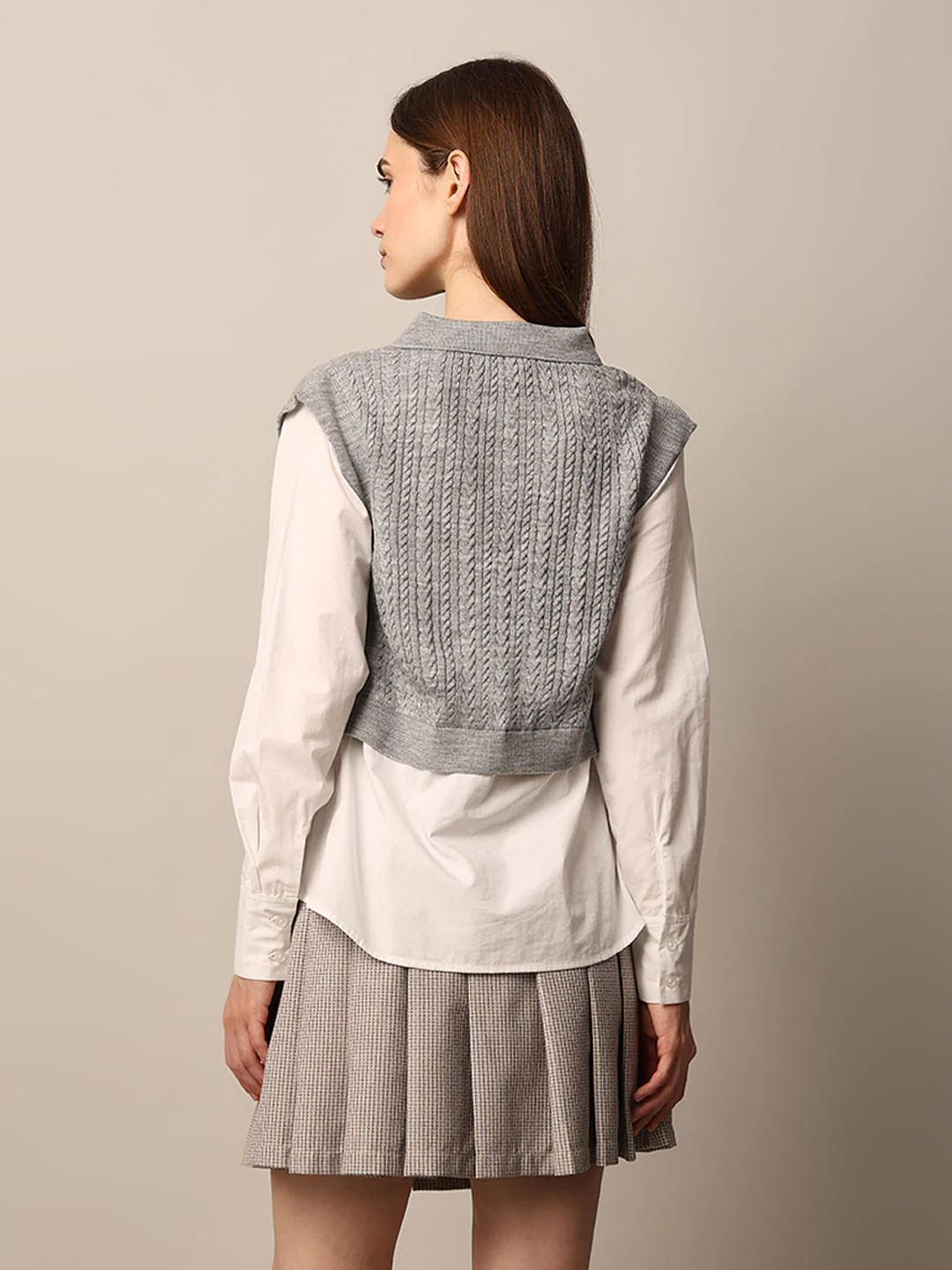 Grey Shirt Insert Pullover-Top - Image 6