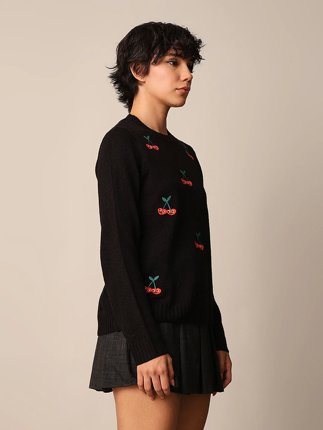 Black Cherry Embroidered Pullover - Image 5