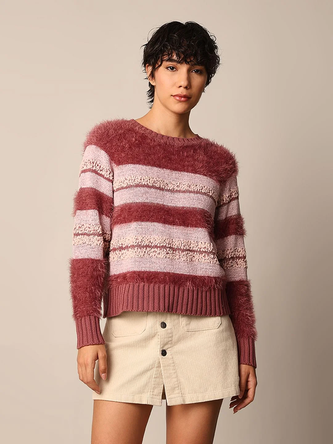 Pink Fluffy Knit Pullover - Image 3