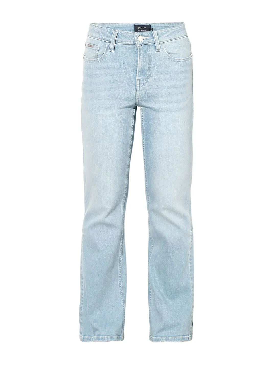 Light Blue High Rise Side Slit Flared Jeans - Image 6
