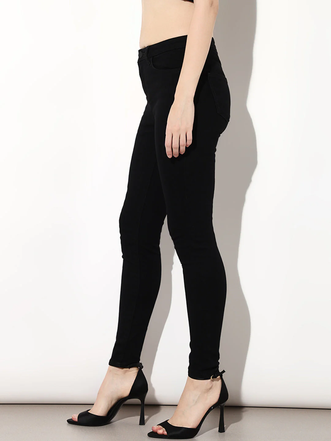 Black Mid Rise Carmen Skinny Jeans - Image 4