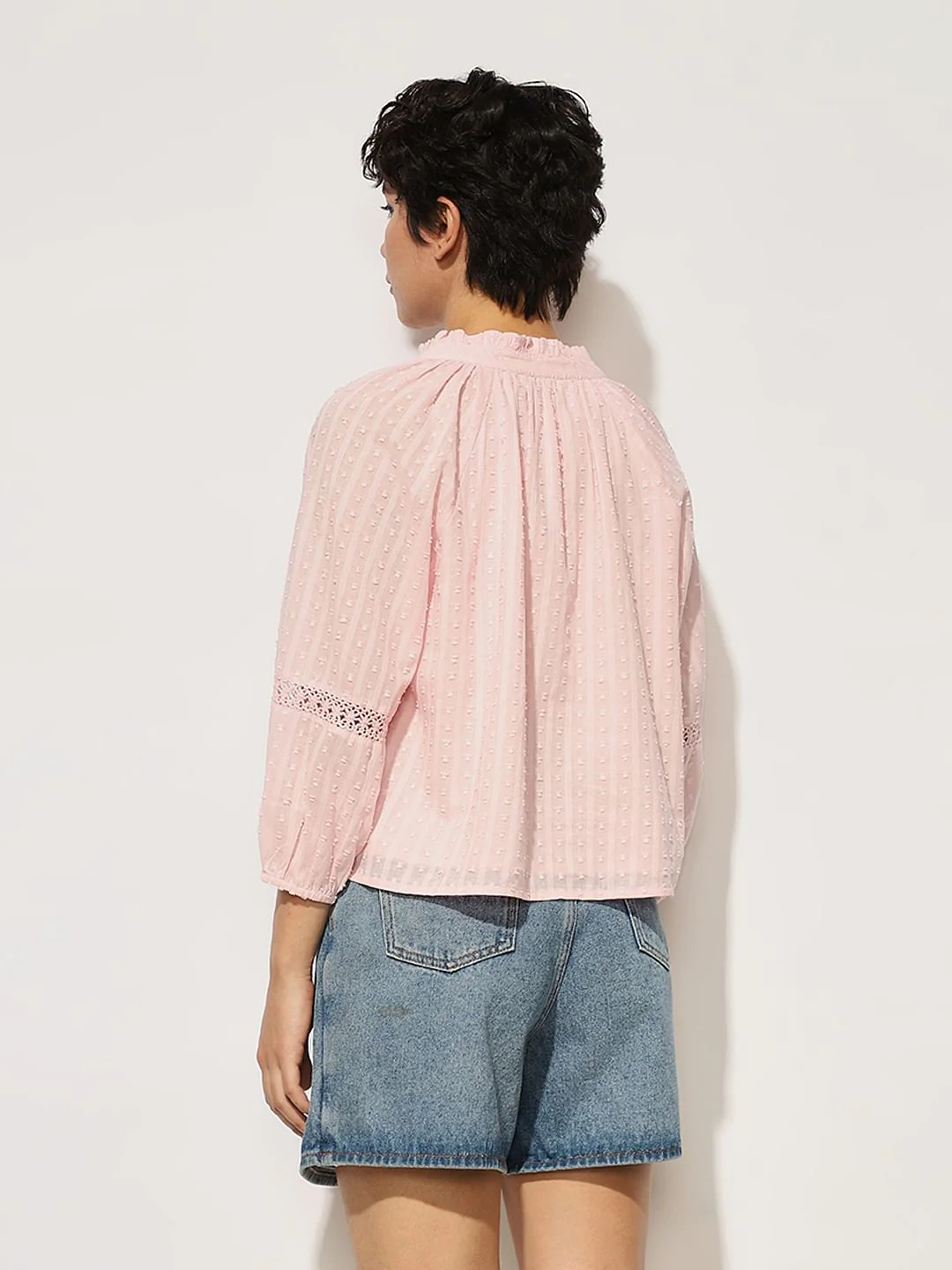 Pink Frill Trimmed Lace Top - Image 6