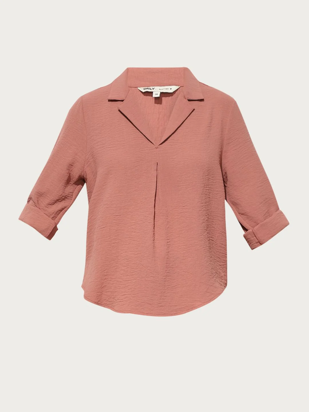 Pink Textured Resort Collar Top - Image 7