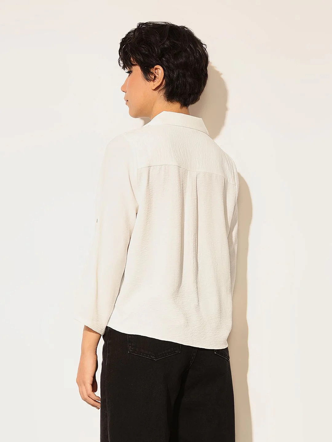 White Lapel Collar Top - Image 6