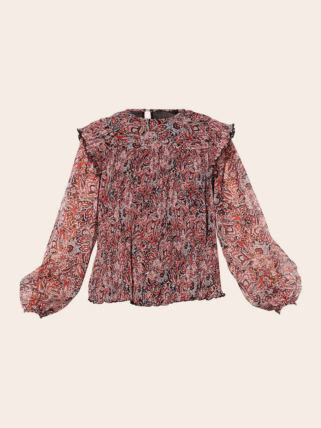 Multi-Colour Printed Chiffon Top - Image 7