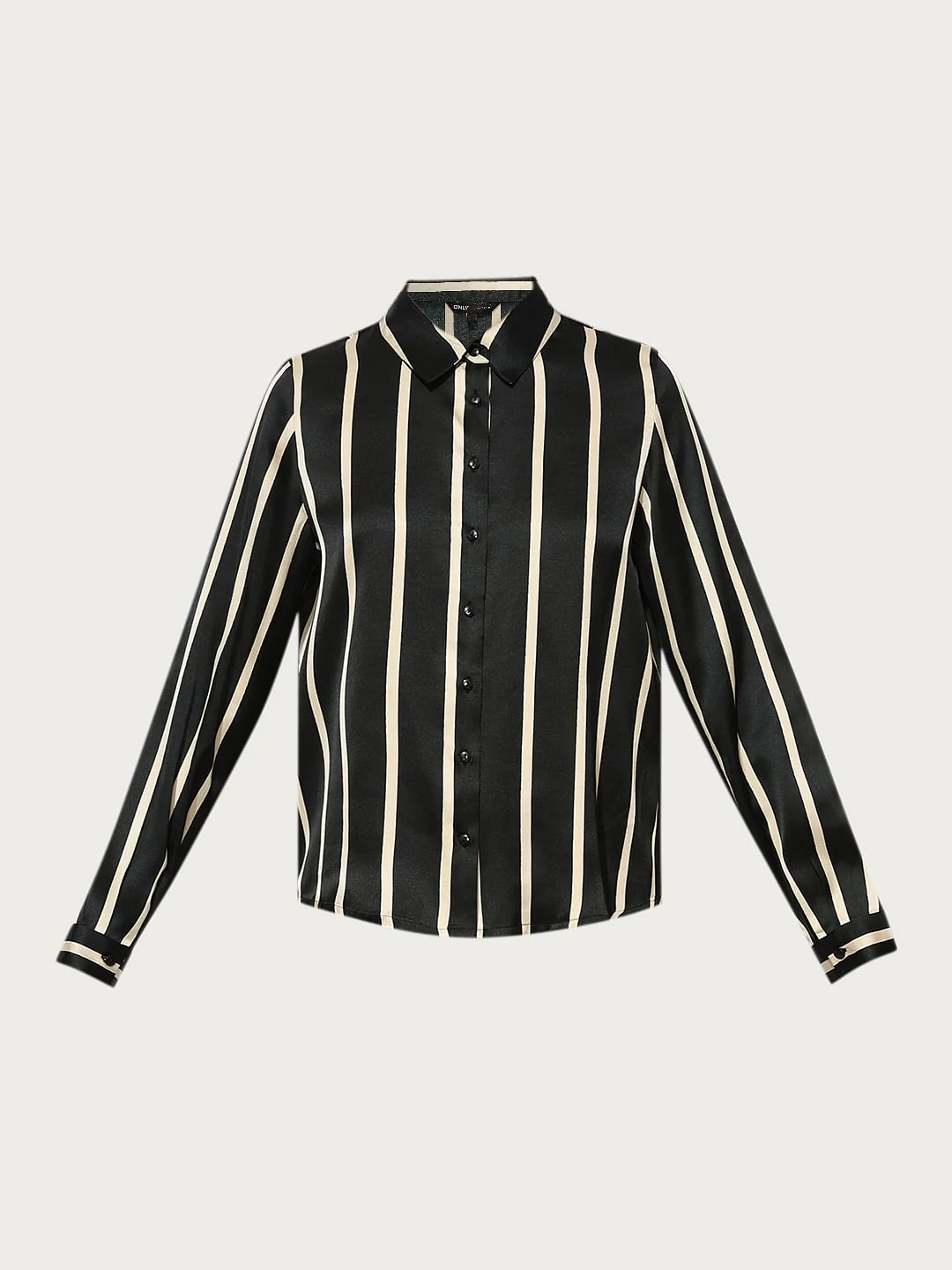 Black Striped Satin Shirt - Image 7
